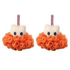溫馨貓咪蕾絲沐浴球 50g, 橘色, 1入, 2個