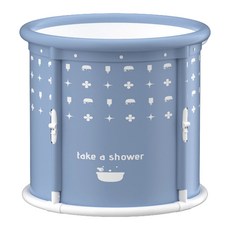 免安裝折疊收納泡澡桶 (直徑x高) 適用80公斤以下, 70 x 65cm, 暮雲灰, 1個