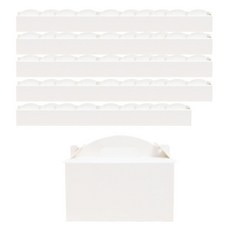 中央包裝 前開式自黏單片蛋糕盒 中, 白色, 50個