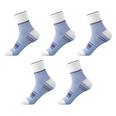 LOVROCO 簡約設計運動高爾夫襪 5雙組, 1套, 淺藍色