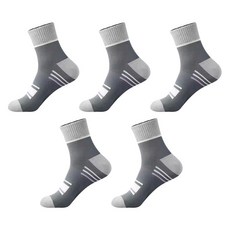 LOVROCO 簡約設計運動高爾夫襪 5雙組, 1套, 灰色