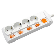 Gs&tap 獨立開關型延長線 6號 4孔 + 安全保護蓋 2入, 單一顏色 + 隨機出貨, 6m, 1套