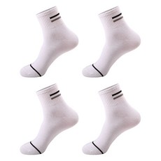 Lovroco 高彈力簡約條紋中筒高爾夫襪4雙組, 1套, 白色