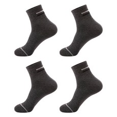 Lovroco 高彈力簡約條紋中筒高爾夫襪4雙組, 1套, 炭灰色