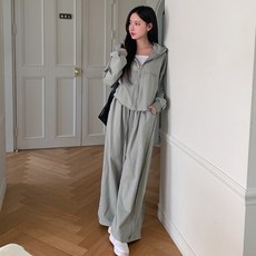 CHICBLACK Kedeli 復古街頭拉鍊鬆緊帶長褲套裝 cpset3577k48