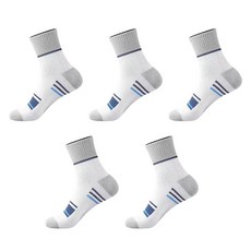 LOVROCO 簡約設計運動高爾夫襪 5雙組, 1套, 白藍色