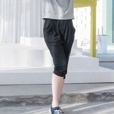 뒤란 여성용 랩 포인트 7부 조거 팬츠 요가