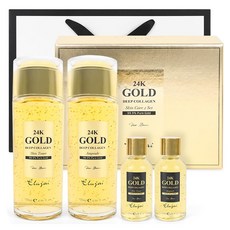 Elujai 男士24K黃金深層膠原蛋白安瓶2款+隨身攜帶2款+購物袋套裝, 1組