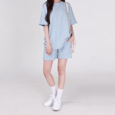 Cotton Closet 女款夏季日常彈性短袖短褲上下套裝