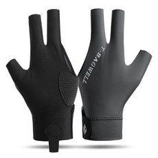 無指防滑撞球手套 左手佩戴, 灰色, 2個