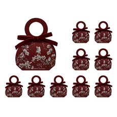 모던앳 웨딩 선물 포장 상자 스몰, 버건디, 10개