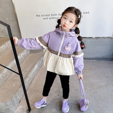 Orenjidamom 女童袖荷葉邊後蝴蝶結立體兔子防風外套