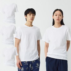 JAJU 남녀공용 통기성 코튼 라운드넥 면 반소매 티셔츠 3p