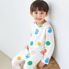 메이키즈 유아동 주니어 피치기모 발열 파자마 상하 세트