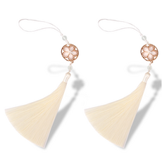 인디케이 금장 매화꽃 태슬 노리개, 아이보리, 2개