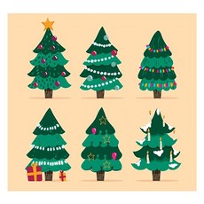 Maket Gamseong 聖誕節封口貼紙, 70個, 聖誕樹