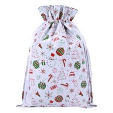 마켓감성 크리스마스 끈 조래기 포장지, 흰색패턴, 10개