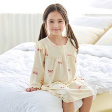 Maykids 幼童/青少年 女童蜜桃絨發熱睡衣連身裙