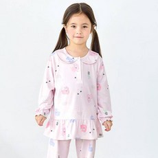 Maykids 幼童/青少年 女童蜜桃絨發熱睡衣上下套裝