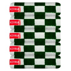 Keyria 毛巾 150g 精梳棉, 綠色棋盤格, 5個