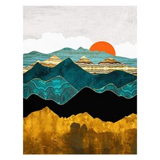 데이소이 차분한 동양풍 DIY 보석십자수 30 x 40 cm, 02 일출, 1개