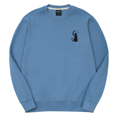 옥스타 남여공용 달빛 고양이 자수 특양면 맨투맨