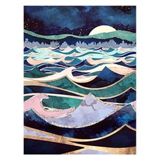 데이소이 차분한 동양풍 DIY 보석십자수 30 x 40 cm, 15 파도의밤, 1개