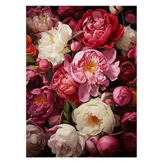 Daysoy 華麗花朵 DIY 寶石十字繡 40 x 50 cm, 02 牡丹花束, 1個