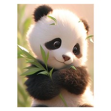Daysoy 快樂熊貓 DIY 鑽石畫 30 x 40 cm, 08 陽光熊貓, 1個