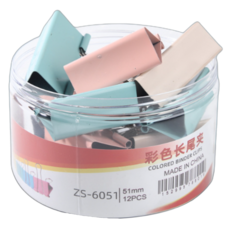 베오앤유 사무용 학교 집게 더블클립 파스텔 51mm, 1개, 12개입