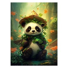 Daysoy 快樂熊貓 DIY 鑽石畫 30 x 40 cm, 17 帽子熊貓, 1個