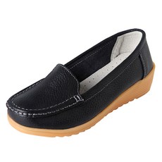 여성용 키높이 통굽 모카 로퍼 단화 HLBN9987