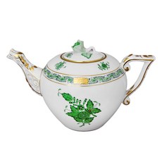 Herend 阿波尼茶壺 玫瑰壺蓋, 380ml, 1個, 綠色