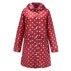 Hotdaysome 女用高爾夫雨衣, 酒紅圓點, 1個