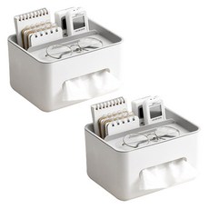 abm 多功能衛生紙收納盒, 灰色, 2個