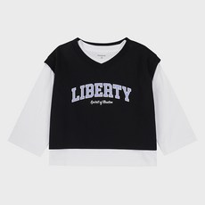 Polham 女孩酷感毛圈背心分層 3/4T恤 PKE3TS2020