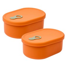 심볼라 실리팝 스팀홀 실리콘 팩 전자레인지 용기 만다린오렌지, 2개, 200ml