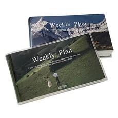 自然每週計劃表便攜式每週計劃表迷你日記 2 件套, 1組, 藍綠