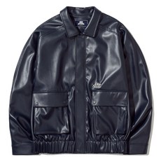 오아이오아이컬렉션 남녀공용 오버사이즈 인조 가죽 재킷
