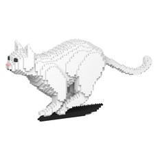 JEKCA 奔跑的全白貓咪積木 S / 小型, 混合色, 1個