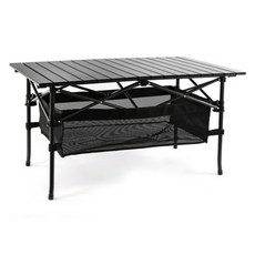 折疊式露營桌 + 載物籃 + 收納袋套組, 黑色