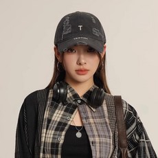 페이퍼먼츠 빈티지 T자수 헤짐 카고 캐주얼 모자 23420