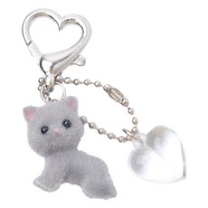 하트냥 슈즈참 키링, 그레이, 1개