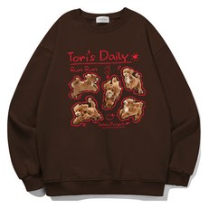 오에타 토리 데일리 소프트 3단쭈리 오버핏 빅사이즈 긴소매 맨투맨 티셔츠