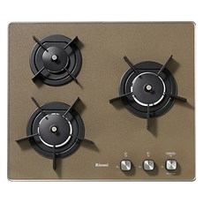 린나이 빌트인 컬러 가스레인지 3구 건전지교체형 카라멜브라운 고객직접설치, RBR-PF3031BD, LNG