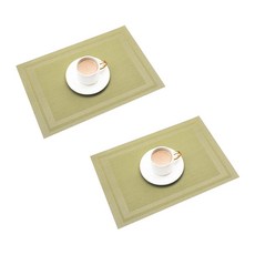 Hire Deco 高級飯店方形餐墊, 綠色, 45 x 30 cm