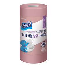 Scott 可麗舒 易起泡拋棄式抗菌洗碗布, 40張, 1捲, 玫瑰粉