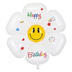 세컨드베스트 생일파티 홈파티 풍선 100 x 97 cm, 대형 스마일 데이지, 1개
