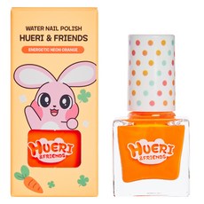 韓國 SHUADAM 休莉與朋友們 兒童水性指甲油, 1個, 活力霓虹橙