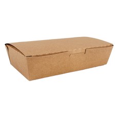 牛皮紙一體式紙餐盒, 50個, 1入